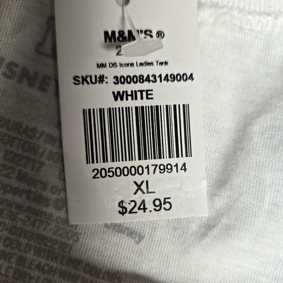 Disney Springs M&M Sotre WhiteTank Top with Mickey Mouse Design XL NEW - Picture 5 of 5